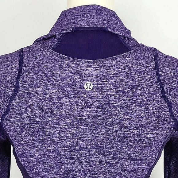 Lululemon Run Inspire Pullover 1/2 Zip Heather Lolo Purple Long Sleeves Size 6 - Picture 4 of 14